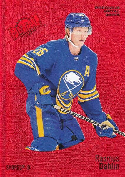 insert karta RASMUS DAHLIN 22-23 Metal Universe Precious Metal Gems Red /100